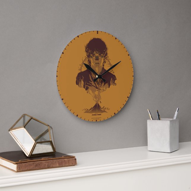Grande Horloge Ronde Graphisme de l'inscription Tengwar de FRODO™ MOUNT (Bureau)