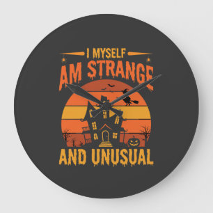 Grande Horloge Ronde Graphisme de maison hantée étrange et inhabituel d