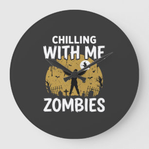 Grande Horloge Ronde Graphisme Vintage de Zombies qui me font frissonne