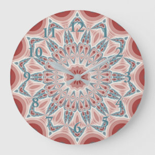 Grande Horloge Ronde Grattez moderne Kaleidoscope Mandala art fractal