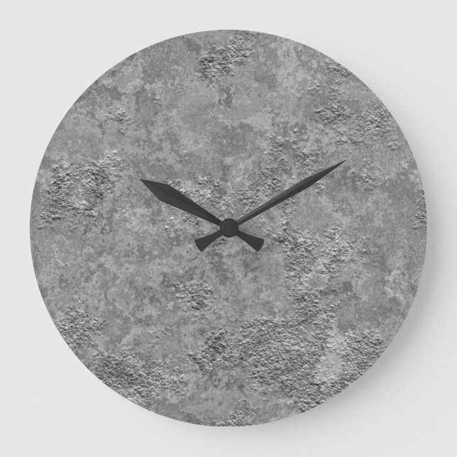 Grande Horloge Ronde Gray Raw Concrete/Cement Industrial Clock (Recto)