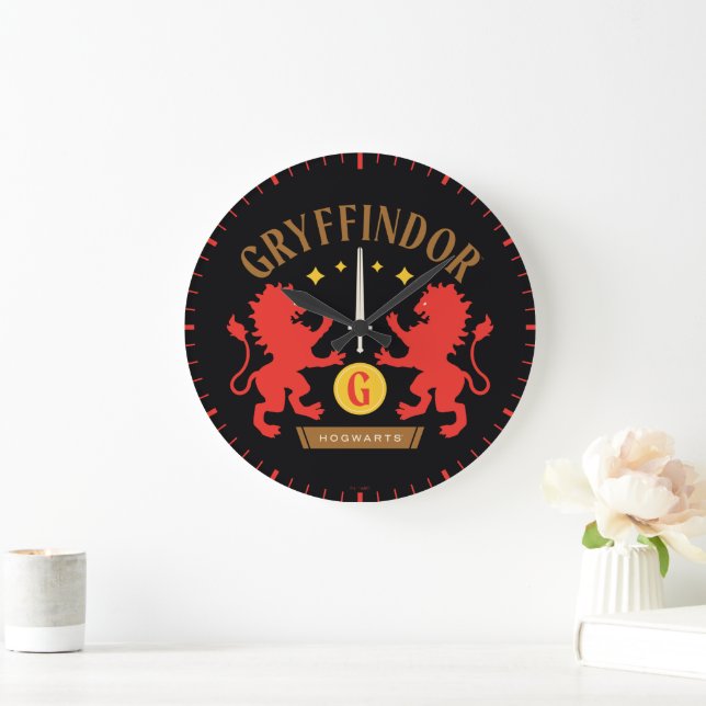 Grande Horloge Ronde GRAYFFINDOR™ Maison double Lion épée graphique (Maison)