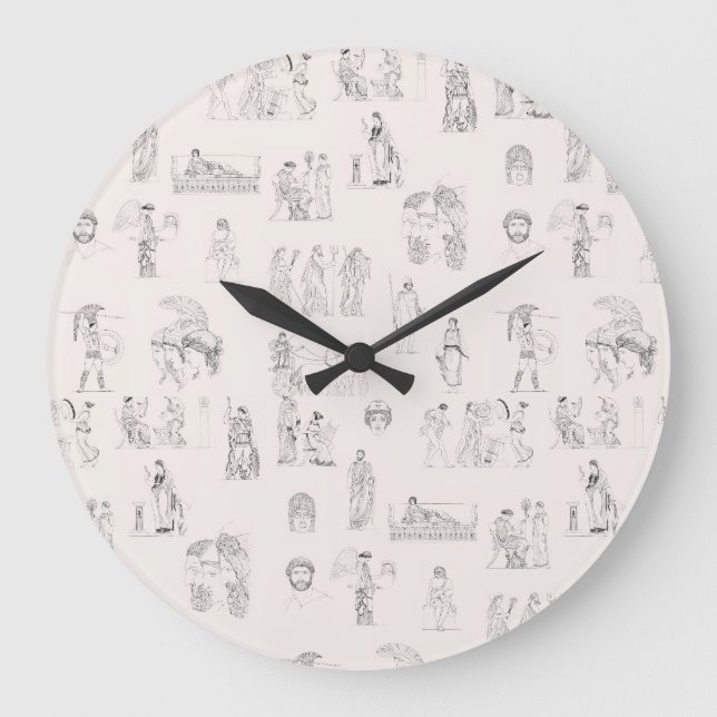 Grande Horloge Ronde Grèce antique Classique Histoire grecque Motif (Recto)