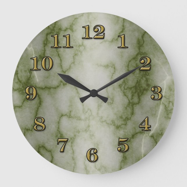Grande Horloge Ronde Green and White Marble (Recto)