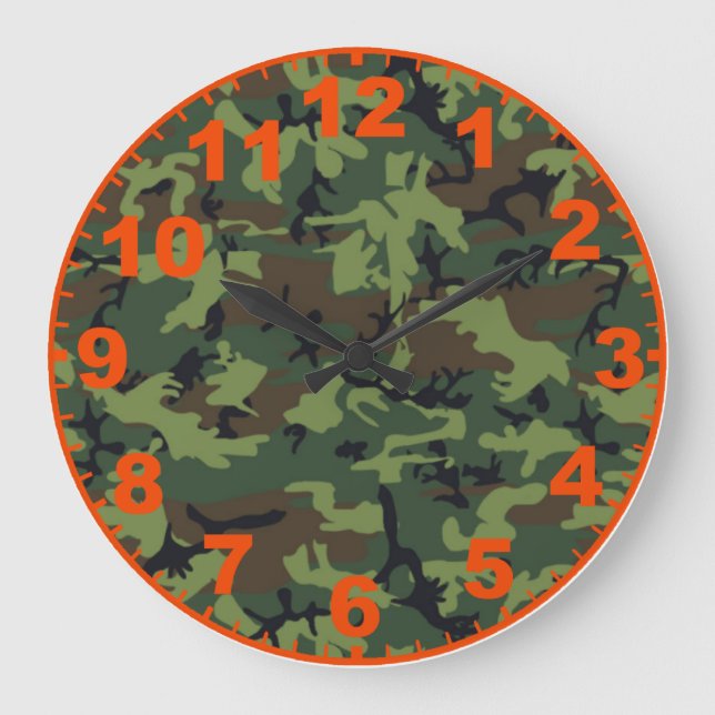 Grande Horloge Ronde Green Camo Clock (Recto)