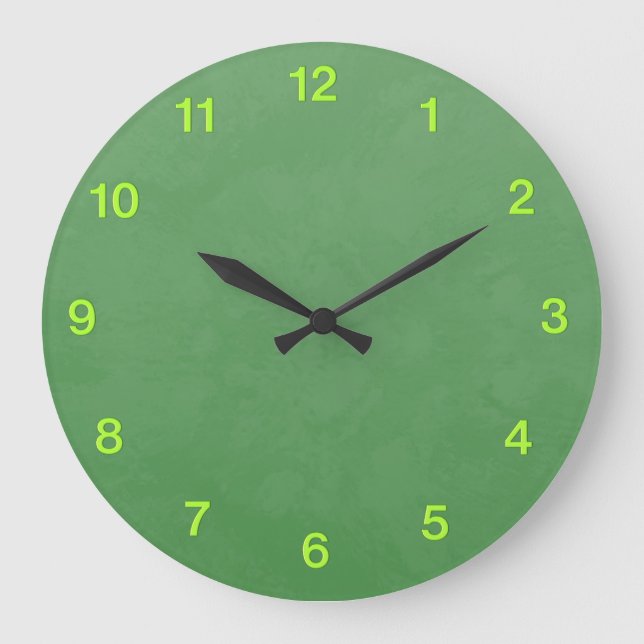 Grande Horloge Ronde Green design with Green Digits Wall Clock (Recto)