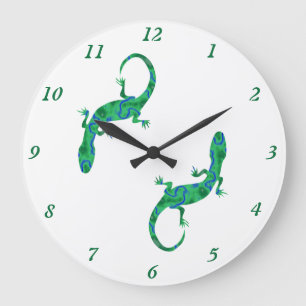 Grande Horloge Ronde Green Gecko