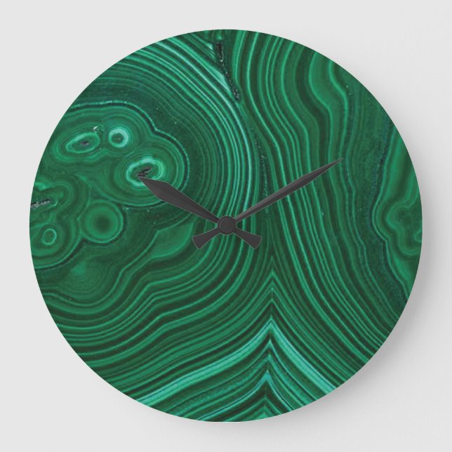 Grande Horloge Ronde Green gemstone malachite natural stone design (Recto)