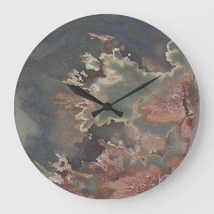 Grande Horloge Ronde Green Jasper Stone Look Wall Clock