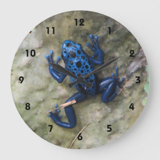 Grande Horloge Ronde Grenouille à tarte à poison bleu
