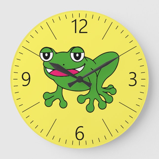 Grande Horloge Ronde Grenouille drôle (Recto)