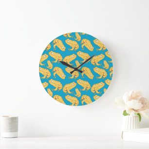 Grande Horloge Ronde Grenouille jaune