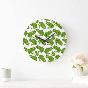 Grande Horloge Ronde Grenouille verte