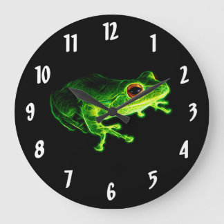 Grande Horloge Ronde Grenouille verte