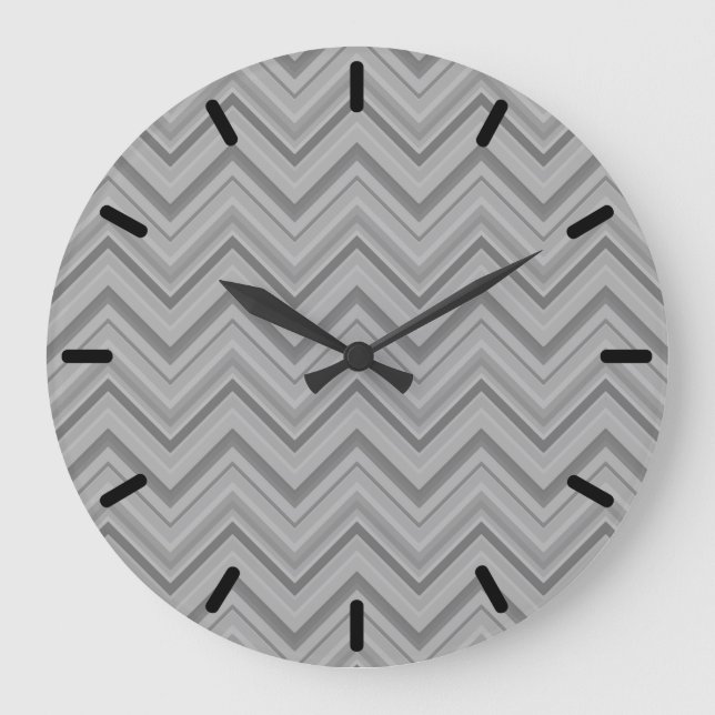 Grande Horloge Ronde Grey stripes zigzag (Recto)