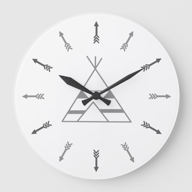Grande Horloge Ronde Grijze Tipi (Recto)