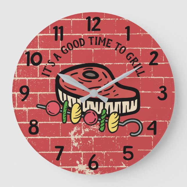 Grande Horloge Ronde Grill steak kebab brique cuisine cuisine (Recto)
