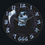 Grande Horloge Ronde Grim Reaper skull<br><div class="desc">Reaper Art and Design</div>