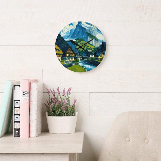 Grande Horloge Ronde Grindelwald Suisse Art (Salle de lecture)
