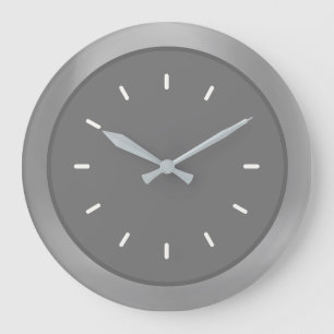Grande Horloge Ronde Gris argent élégant