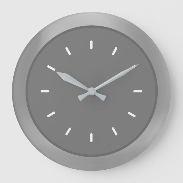 Grande Horloge Ronde Gris argent élégant (Recto)