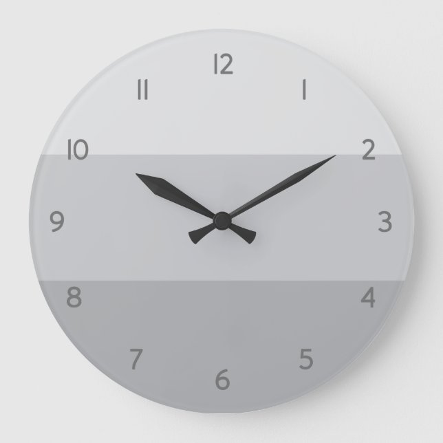 Grande Horloge Ronde Gris argenté rayé (Recto)