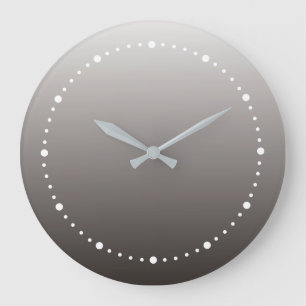 Grande Horloge Ronde Gris Chaud Clair à Tons Profonds