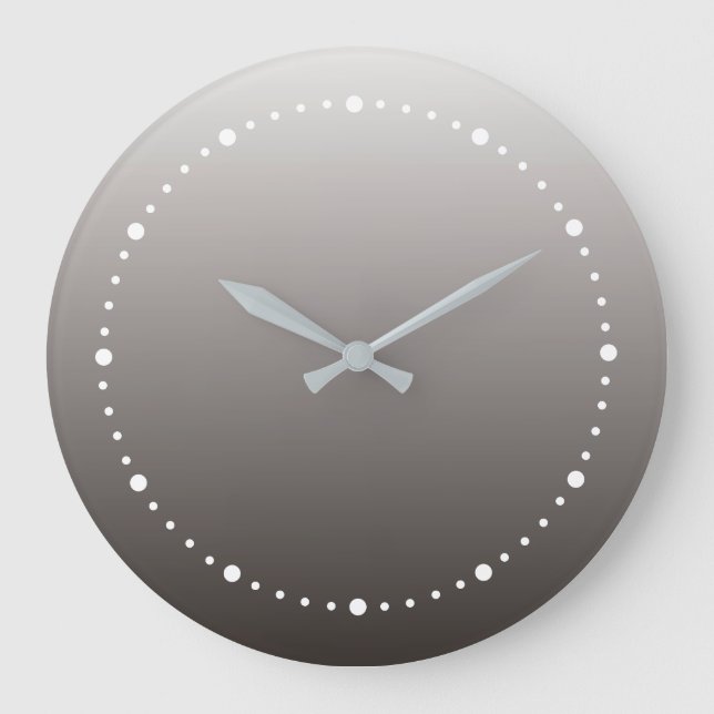 Grande Horloge Ronde Gris Chaud Clair à Tons Profonds (Recto)