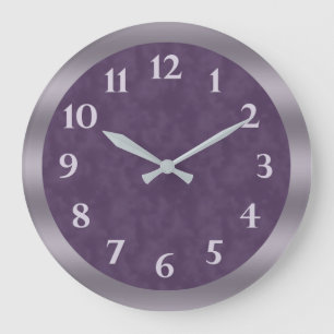 Grande Horloge Ronde Gris de lavande violet profond