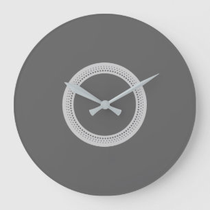 Grande Horloge Ronde Gris foncé moderne