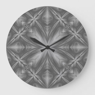 Grande Horloge Ronde Gris Monochrome gris nuageux Motif Abstrait