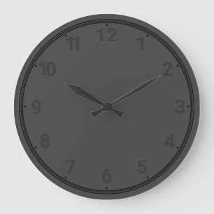 Grande Horloge Ronde Gris très foncé