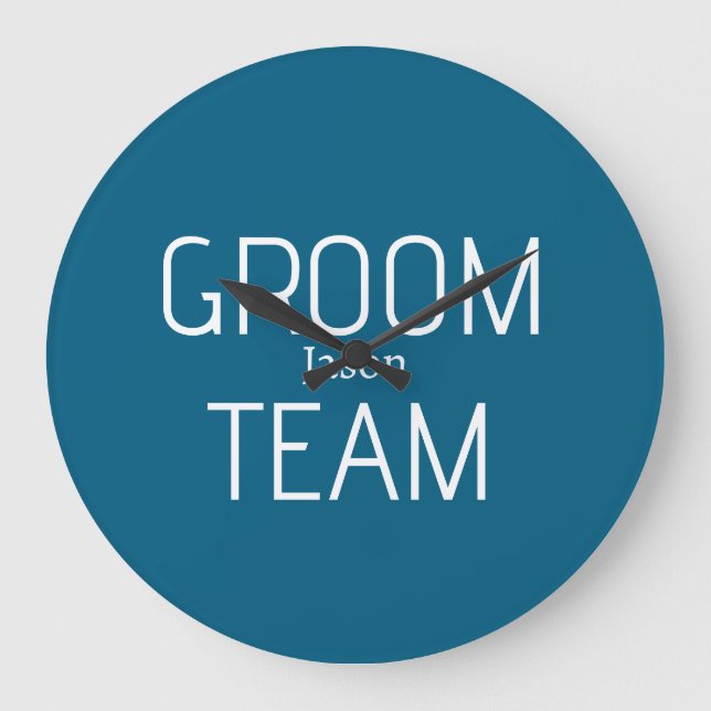 Grande Horloge Ronde groomsman bold groom team gray blue white bachelor (Recto)