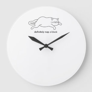 Grande Horloge Ronde gros temps de petit somme d'horloge de chat