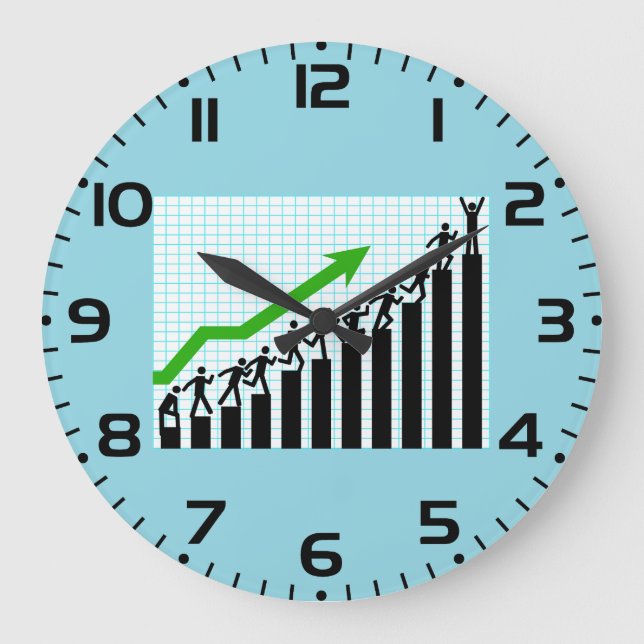 Grande Horloge Ronde Growth Success Progress Bar Chart (Recto)