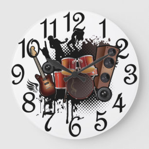 Grande Horloge Ronde Grunge