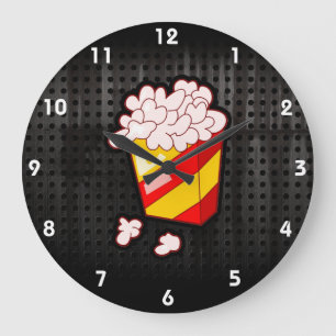 Grande Horloge Ronde Grunge Popcorn