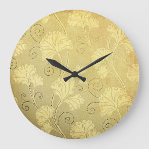Grande Horloge Ronde Grunge vintage motif de fleurs.
