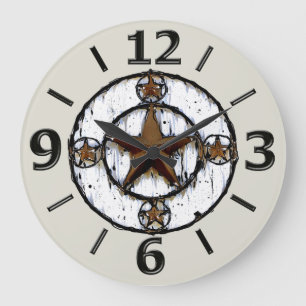 GRANDE HORLOGE RONDE GRUNGY TEXAS STAR