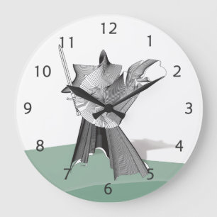 Grande Horloge Ronde Guerrier numérique