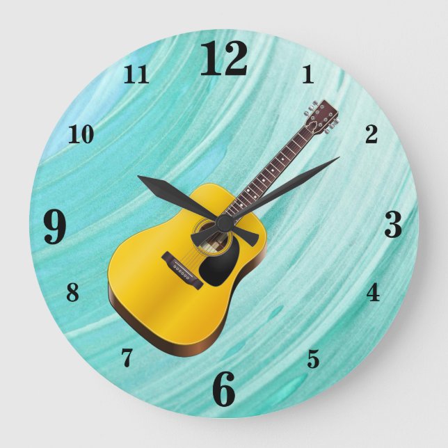 Grande Horloge Ronde Guitare 24h/24 (Recto)