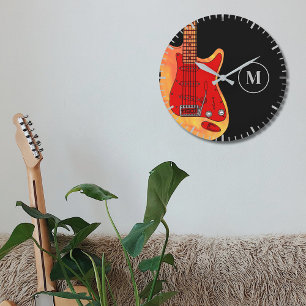 Grande Horloge Ronde Guitare électrique personnalisée