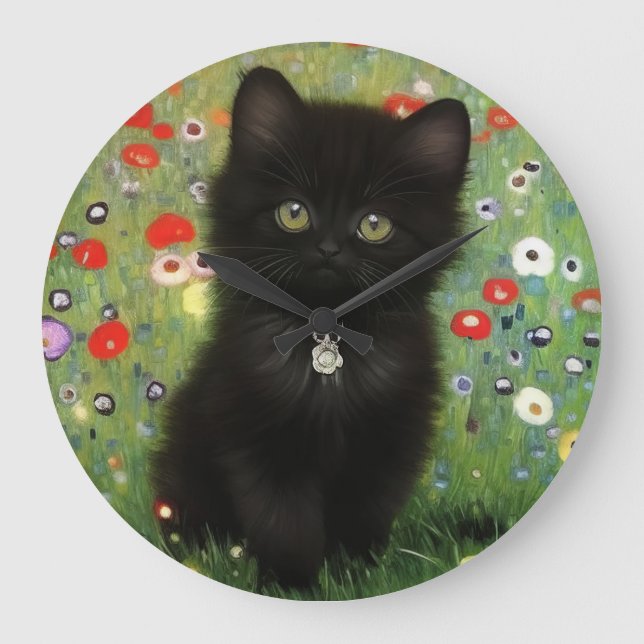 Grande Horloge Ronde Gustav Klimt Kitten (Recto)