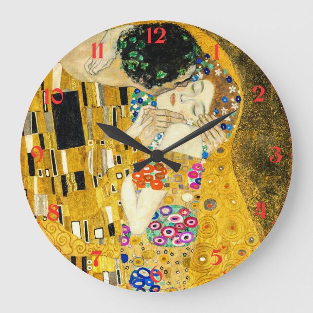 Grande Horloge Ronde Gustav Klimt - Le baiser / Saint Valentin (Recto)