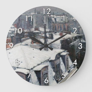 Grande Horloge Ronde Gustave Caillebotte - Toits dans la neige