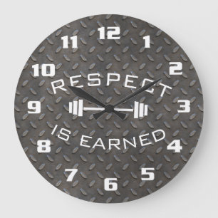 Grande Horloge Ronde Gym motivant Le respect est mérité