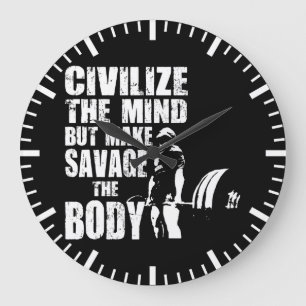 Grande Horloge Ronde Gymnase et remise en forme Motivation - Faire Sava