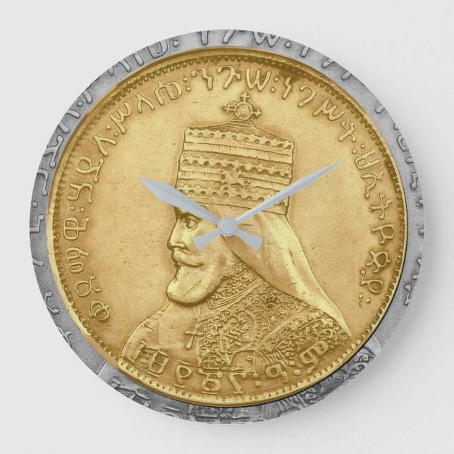 Grande Horloge Ronde Haile Selassie HIM Jah Rastafari Aufsteller (Recto)
