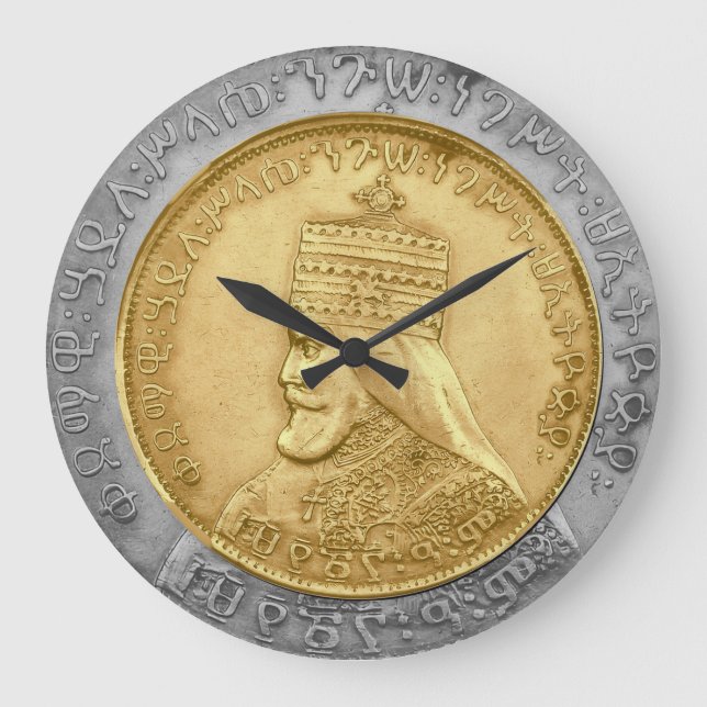 Grande Horloge Ronde Haile Selassie I HIM Jah Rastafari Rasta Jah Bless (Recto)