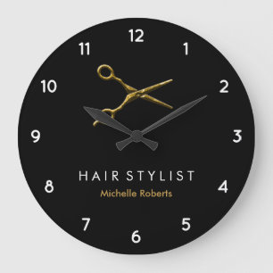 Grande Horloge Ronde Hairstyliste moderne moderne moderne et personnali